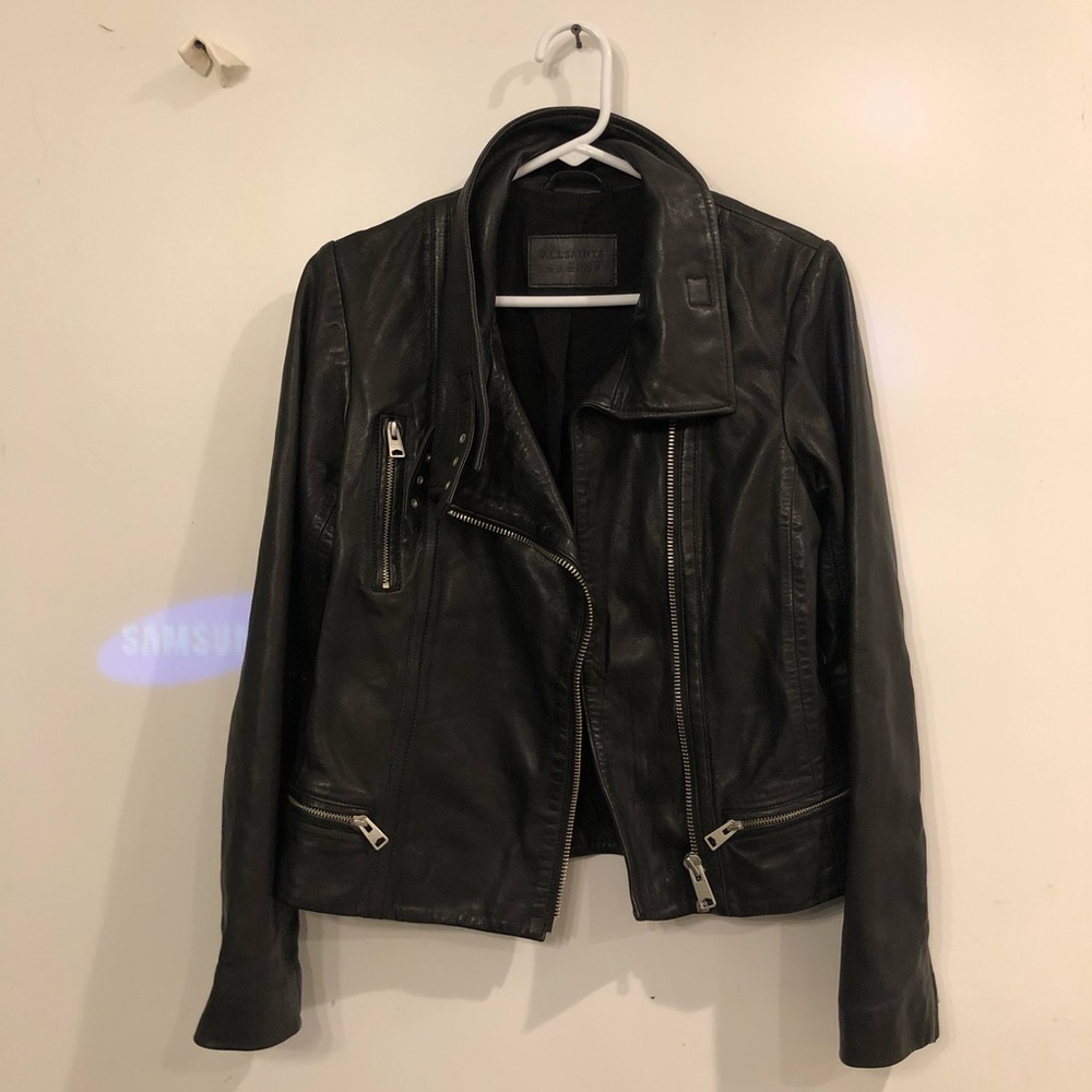 AllSaints Bales Leather Biker Jacket